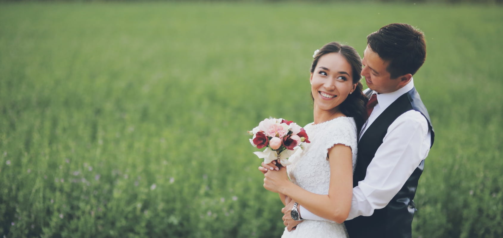 Young adult couple marking their personal milestone with marriage